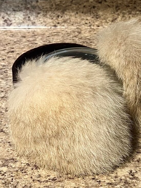 *NEW* {Genuine} Fox Fur Ear Muffs With A Chocolate Brown Velvet Headband* main image 8